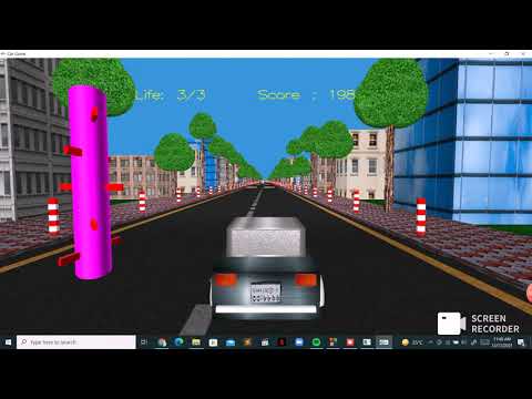 INTERACTIVE 3D CAR GAME in OPENGL with code