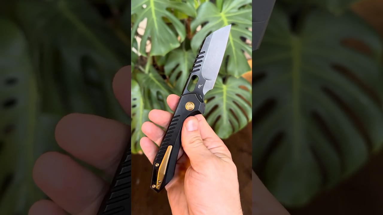 Vosteed RSkaos Mayhem RS Knifeworks M390 Black Gold Titanium Top Liner Lock Yue Dong 