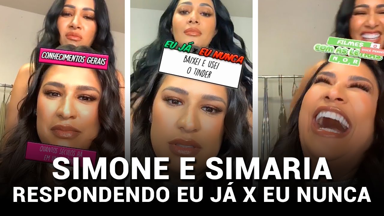 Simone e Simaria respondendo Eu Já x Eu Nunca e faz revelação bombástica