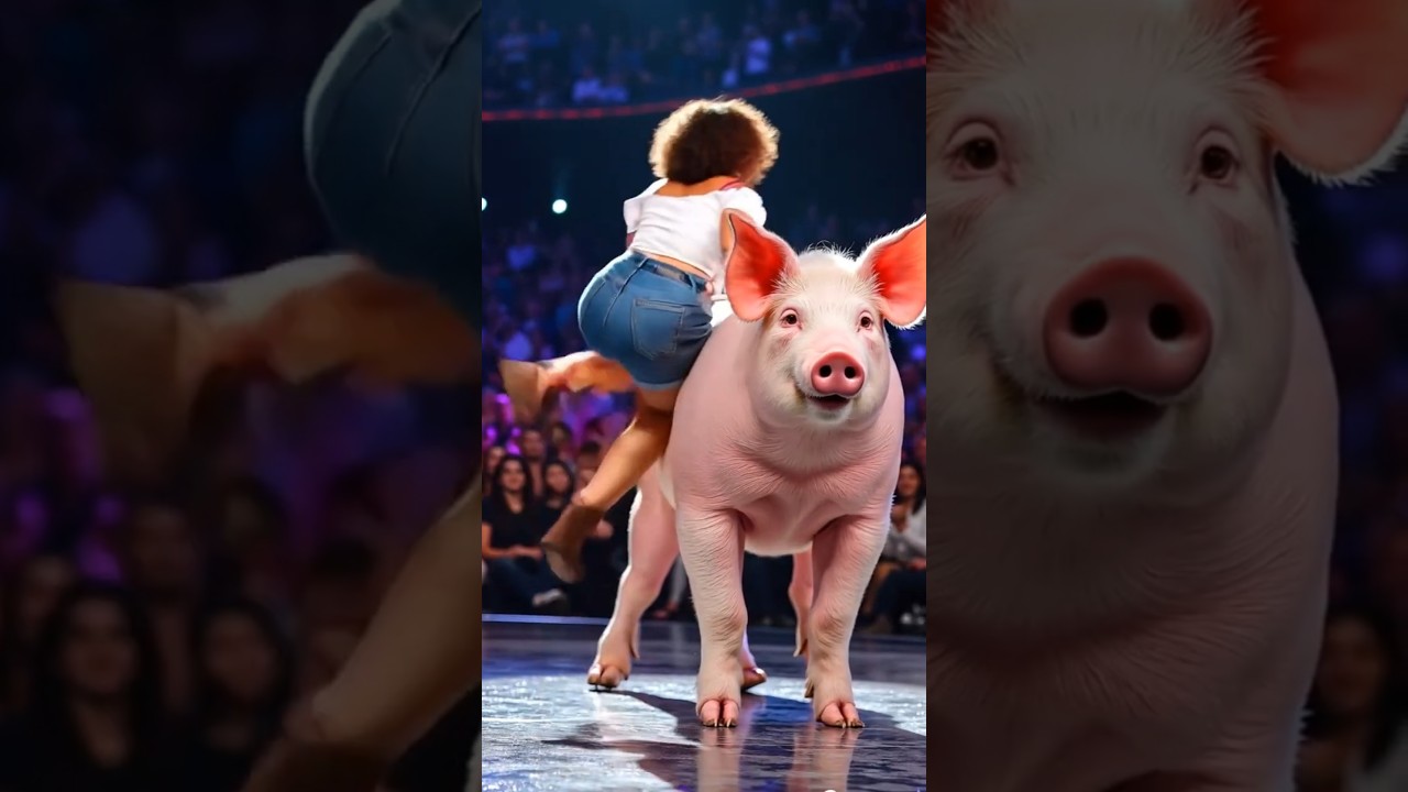 Show-Stopping Moment: Dancer On A Pig! 