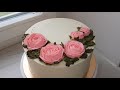Цветы Розы из творожного крема Цветы для украшения торта из кефира