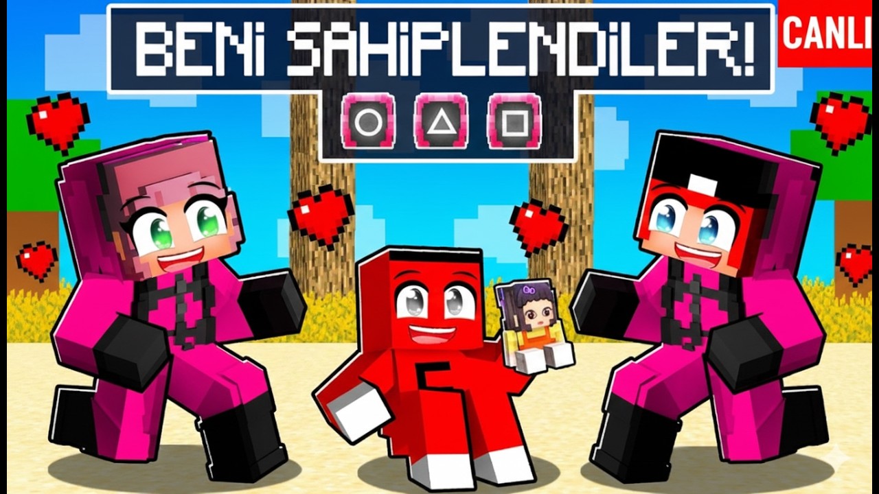 [ CANLI YAYIN ] SQUID GAME ASKERLERİ BENİ EVLAT EDİNDİ !! - Minecraft