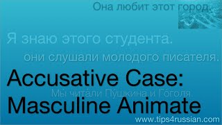 &quot;We looked at a big bear:&quot; Animate Masculine Nouns in the Accusative Case in Russian