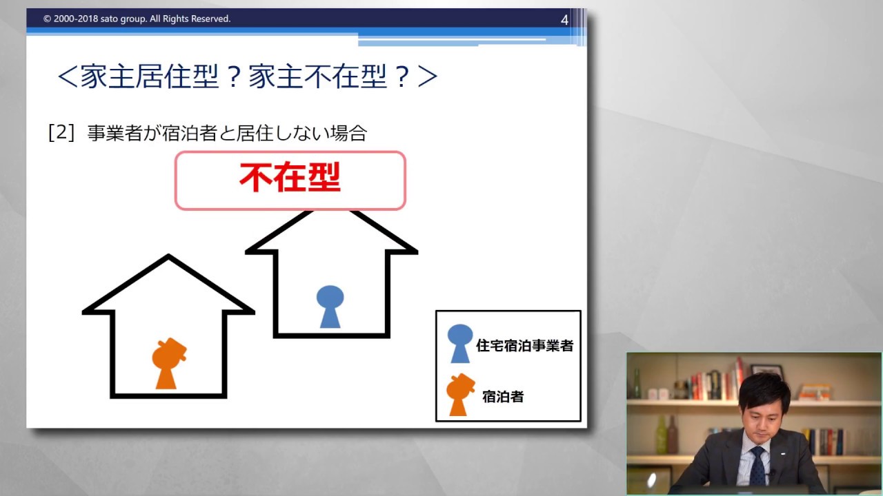 行政書士から学ぶ民泊新法（住宅宿泊事業法）①家主居住型と家主不在型(2/8)