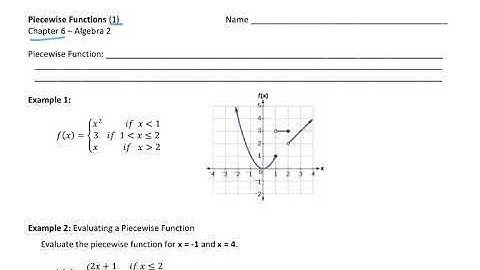 Algebra 2: 6.1 Piecewise Functions Notes Video