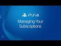 PlayStation Subscription Management from my PS4