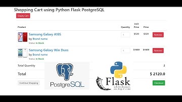 Shopping Cart using Python Flask PostgreSQL