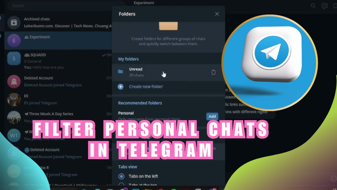 Telegram Filter How to Filter Personal Chats in Telegram | Categorizing Chat with ...