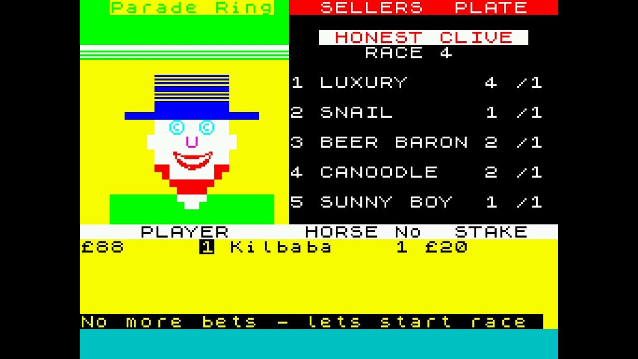 Derby Day | ZX Spectrum | Horse Racing/Betting game... a profitable day!