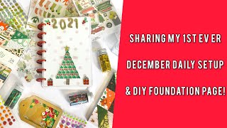 SHARING MY 1ST EVER DECEMBER DAILY SETUP & DIY FOUNDATION PAGE!