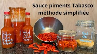 méthode simplifié, sauce piments  Tabasco