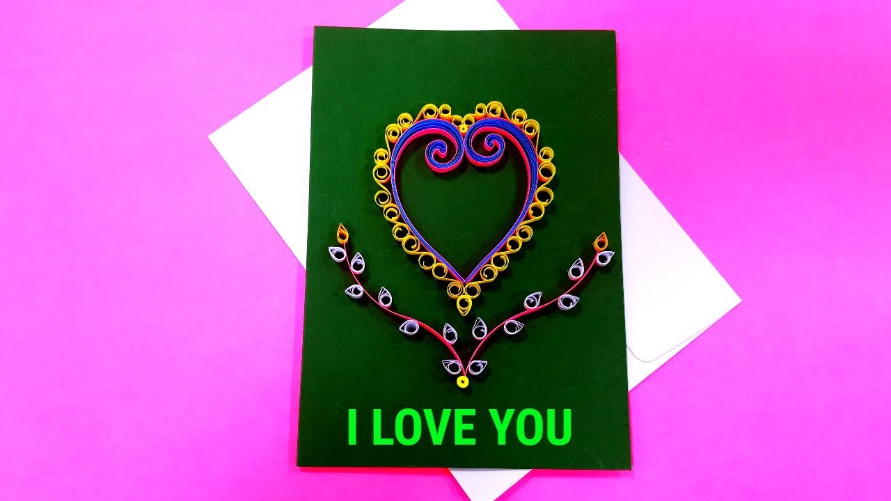 diy how to make paper quilling valentine's day greeting card by art
