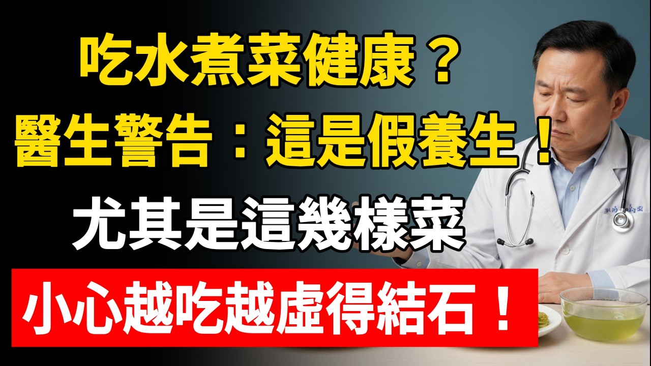 吃水煮菜健康？醫生警告：這是假養生！尤其是這幾樣菜，小心越吃越虛得結石！