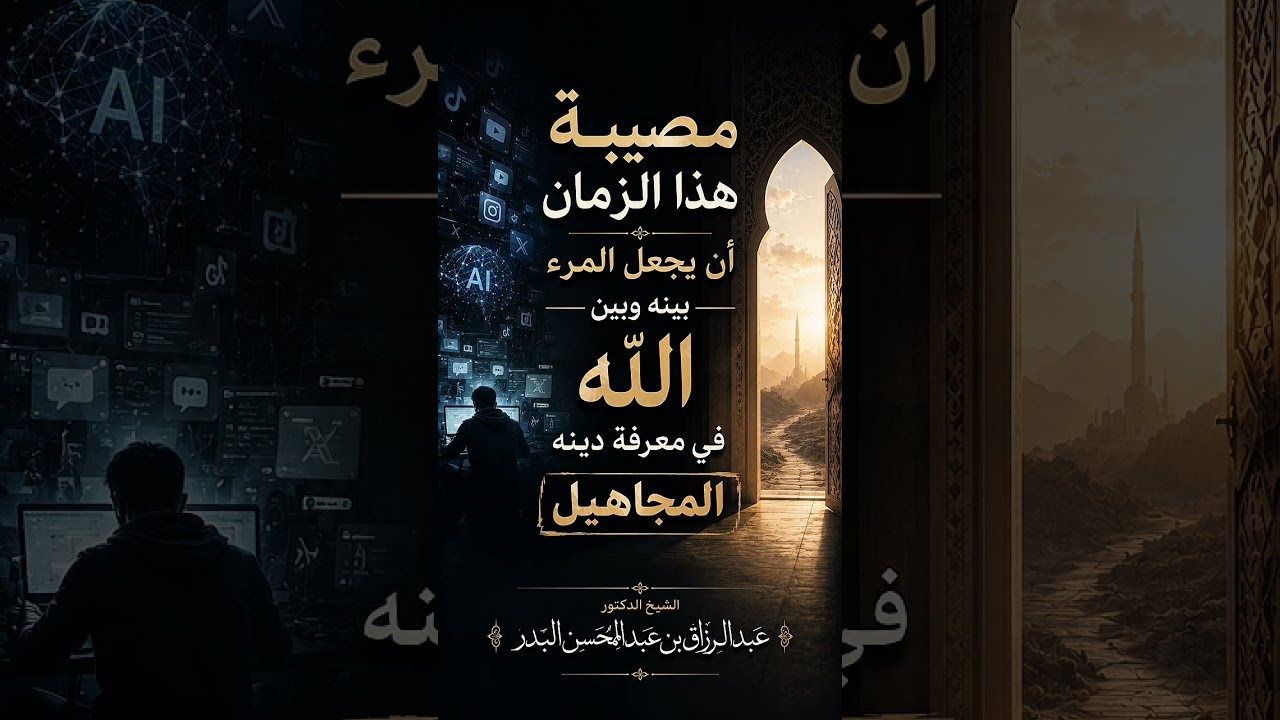 مصيبة هذا الزمان أن يجعل المرء بينه وبين الله في معرفة دينه المجاهيل . الشيخ.د. عبد الرزاق البدر