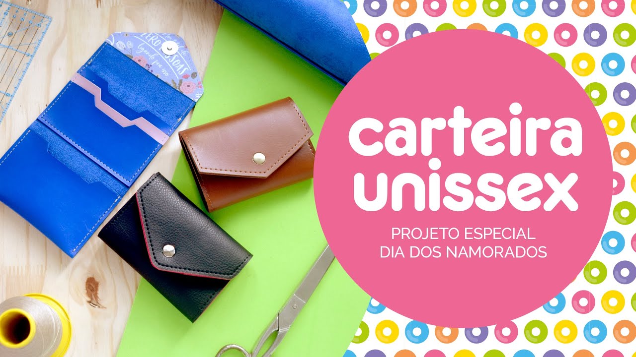 Carteira unissex super fácil e rápida (com corte a fio)