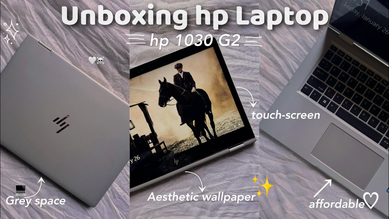 Aesthetic Black theme🎱 | Unboxing My new hp laptop 💻🩶| Sapce Grey
