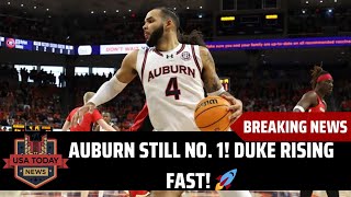 Latest College Basketball Rankings: Auburn Still No. 1, Duke Rising! । USA TODAY NEWS