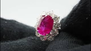 233228241 Burmese Ruby 4.75ct Diamond 2.74ct Pt950/18K 8.6g