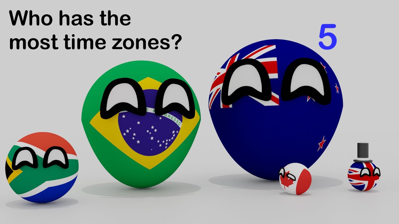COUNTRIES SCALED BY TIME ZONES | Countryballs Animation - YouTube