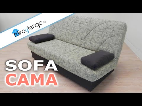 Sofa Cama Con Somier Colchon Y Arcon Tapizado Marron O Gris De Salon Comedor Youtube