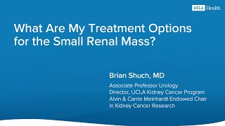 What Are My Treatment Options for the Small Renal Mass | UCLA Health | Brian Shuch, MD