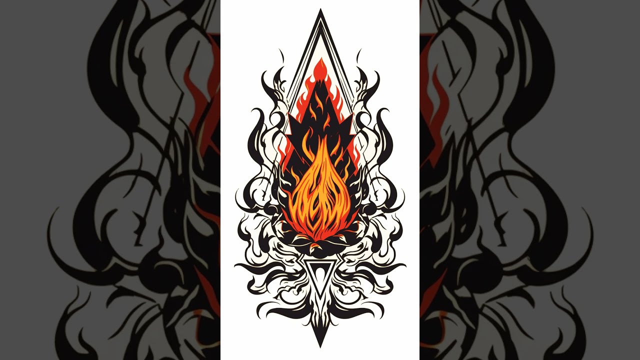 simple tribal fire tattoo design 14713471 Vector Art at Vecteezy