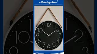 Chic Black & White Wall Clock with Rope Hanger for Farmhouse Spaces #timepiece #clock #wallclock