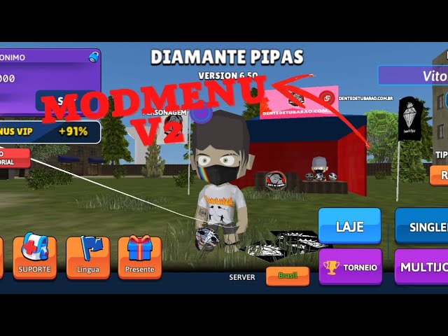 DIAMANTE PIPAS MOD MENU V2 DINHEIRO E MUITO MAIS!!! 