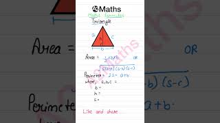 Maths important formulas for triangle || basic maths - area and perimeter #cbse #ncert #triangle