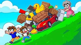 JOGANDO TUDO MORRO ABAIXO no Roblox!