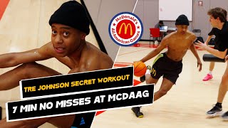 Tre Johnson didn't miss for 7 minutes Straight 🤯  he organized his own late workouts for MCDAAG