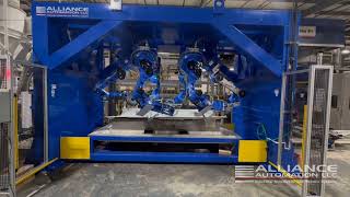 Six (6) Robot Waterjet Cutting System for Automotive Headliners with Yaskawa Motoman GP25 Robots