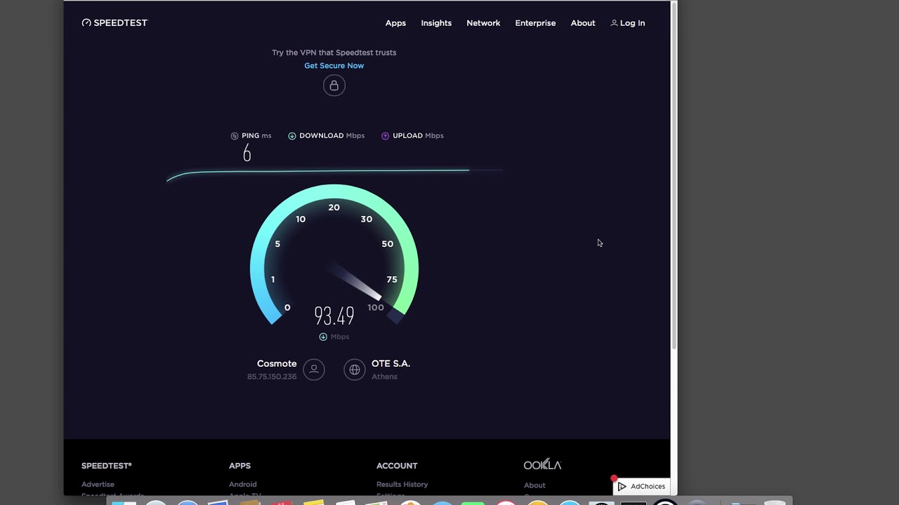 Cosmote - OTE VDSL 50Mbps + Hypbrid SPEEDTEST July 2018