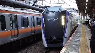 [ジョイント音]E353系 S112編成 特急かいじ43号甲府行が国分寺駅2番線を通過するシーン