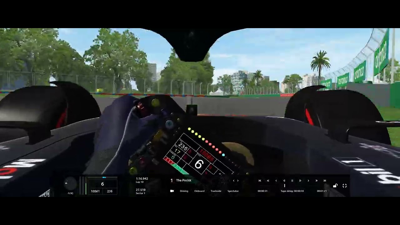 Albert Park [4 DRS zones] onboard + telemetry