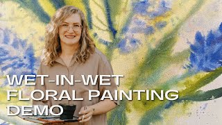 Watercolor Demo FULL: Wet In Wet Negative Painting Floral Intuitive Loose Lesson