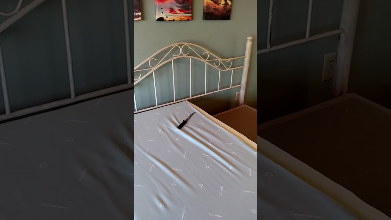 Karen cuts a king size TemperPedic mattress in half