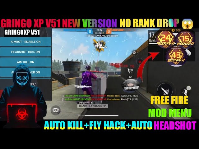 Direct download United Mods V5, Free Fire New Hack Mod Menu United Mods  V5, Ob31 Update, AutoHeadshot Hack, Rank Work