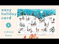 Diy easy holiday card tutorial  acrylic winter village