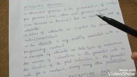 ATTRIBUTED GRAMMAR (COMPILER DESIGN)