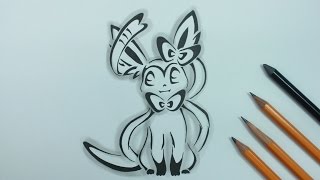 Eevee Evolution - Sylveon Drawing (Tattoo Style)
