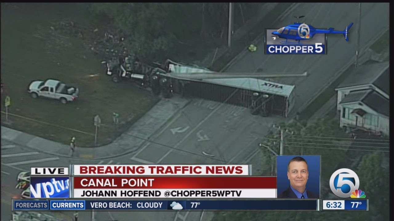 1 dead, 1 hurt after semi hits power lines in Canal Point - YouTube