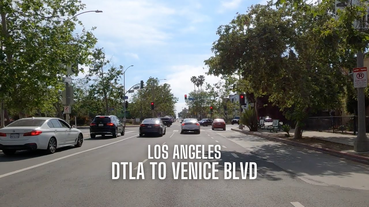 [4K] Los Angeles, DTLA to Venice Beach, Venice Blvd Entire Length, Westbound, Driving Tour, CA