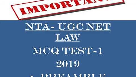PREAMBLE MCQ II PART-1 II LAW COMPETITIVE EXAM I NTA UGC NET