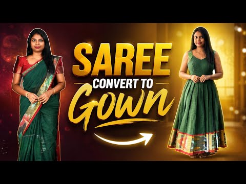 Old saree convert to new pleated kurta 