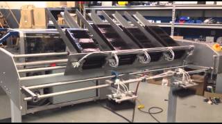 Four Lane Tray Denester   Retractable tabs