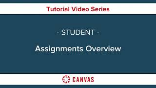 Canvas Help - Assignments Overview