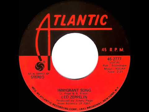 1971 HITS ARCHIVE: Immigrant Song - Led Zeppelin (stereo 45) - YouTube
