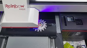 Printing Sample Varnish Effect from Rainbow RB-4030 A3 UV Flatbed Printer