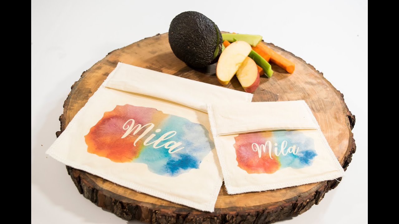 Reusable Sandwich and Snack bag, set of 2 eco friendly washable bags with Waterproof lining